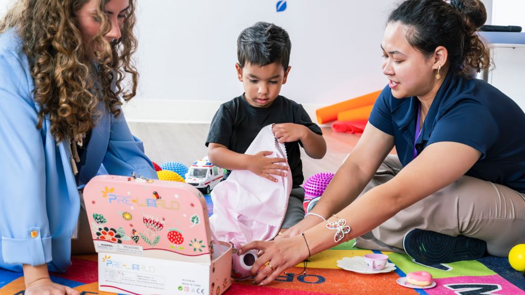 Child participating in a play-based aba therapy session